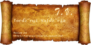 Terényi Valéria névjegykártya